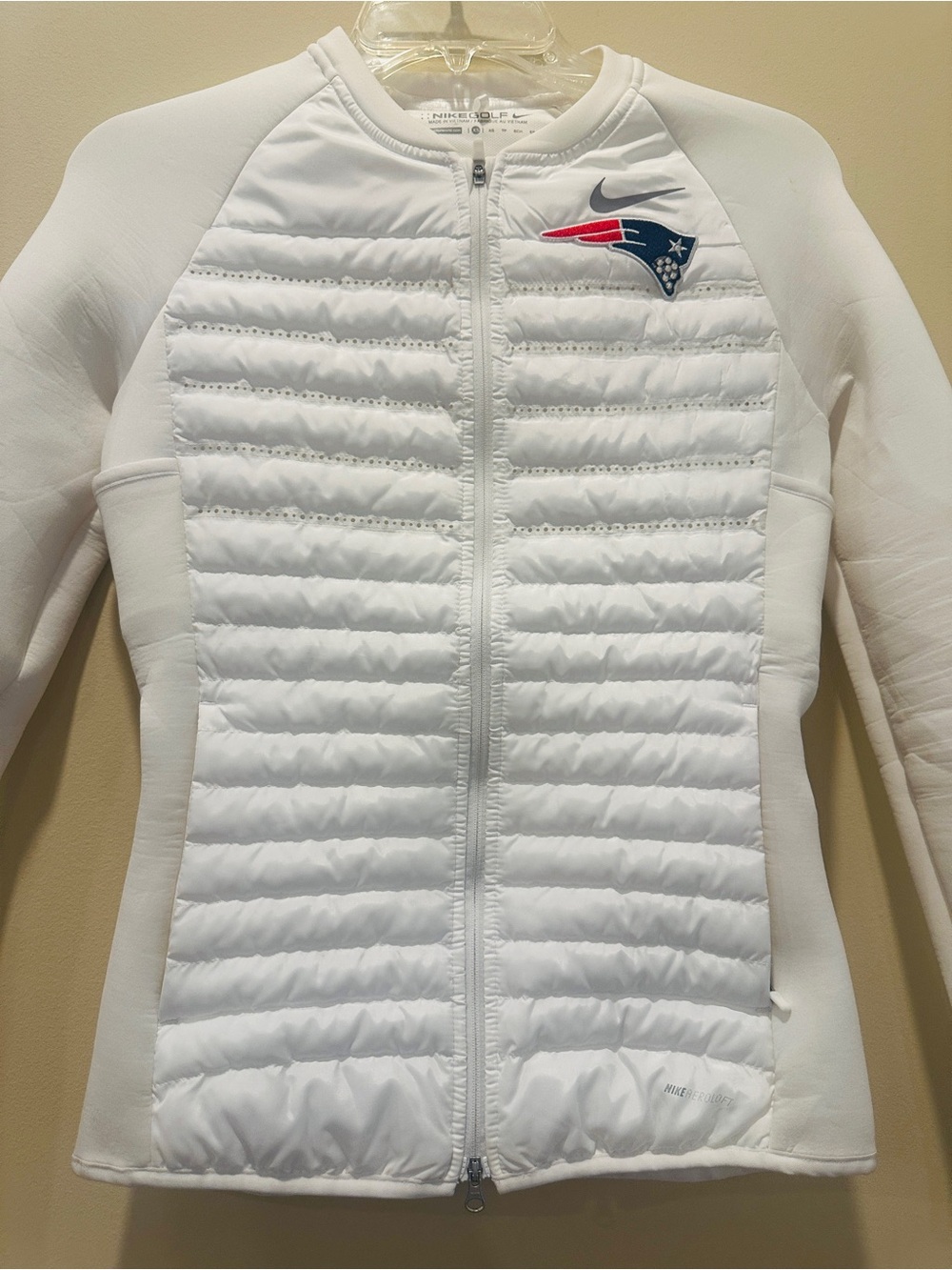 Nike Golf Women Aeroloft Jacket Full Zip XS White NFL New England Patriots Soft